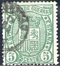 Spain - 1875 - Coat Of Arms - 5 CTS - Green - Spain Coat - Edifil 154 - 0